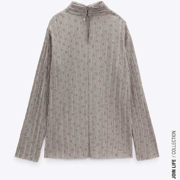 ZARA 2pcs Pleated Jacquard Top + Pants Coord Set BNWT - Picture 4 of 7